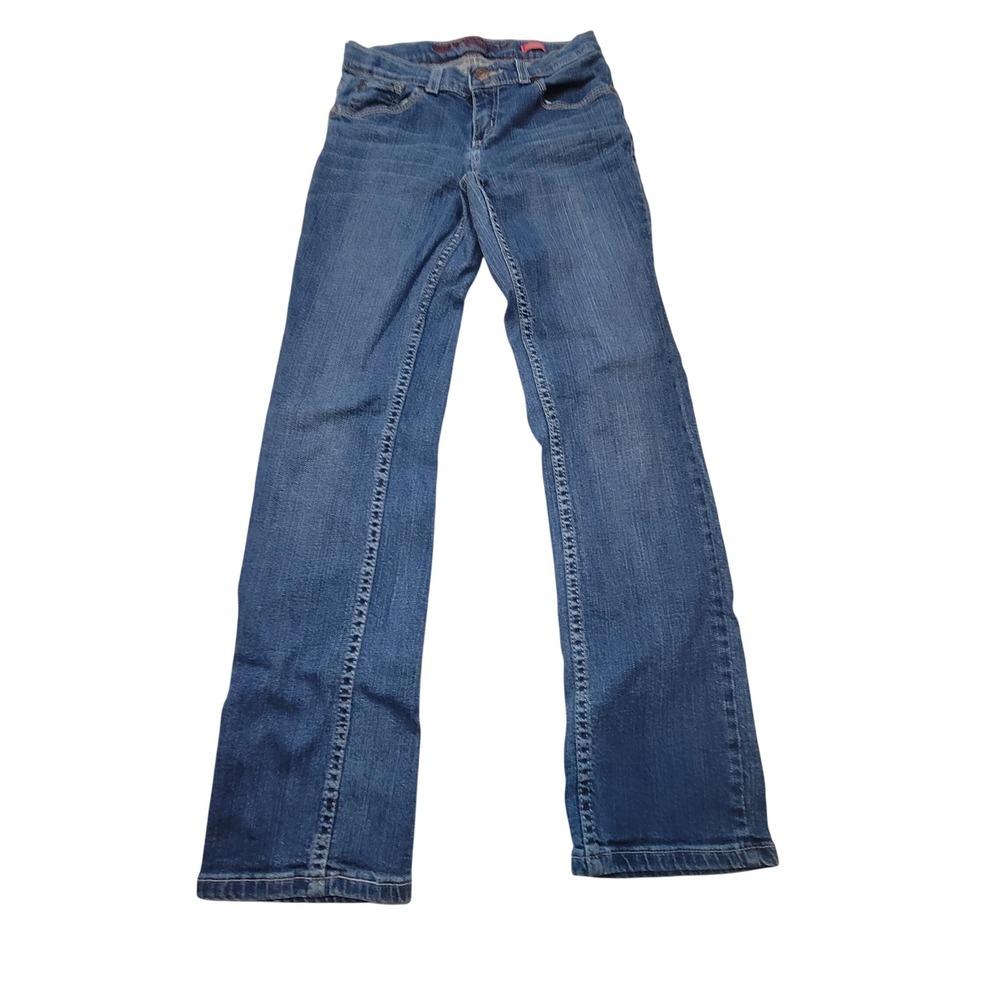 Arizona Jean Co Girls Blue Straight Leg Jeans Size 10 Medium Wash Denim
